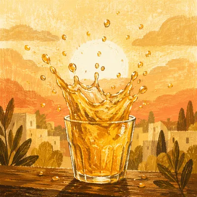 Overflowing Blessing Cup in Golden Sunset