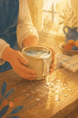 Overflowing Cup in Golden Morning Light