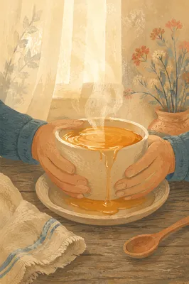 Overflowing Cup in Golden Morning Light