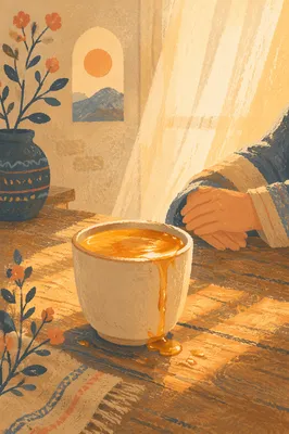 Overflowing Cup in Golden Morning Light
