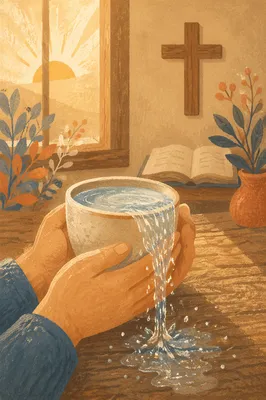 Overflowing Cup in Golden Morning Light
