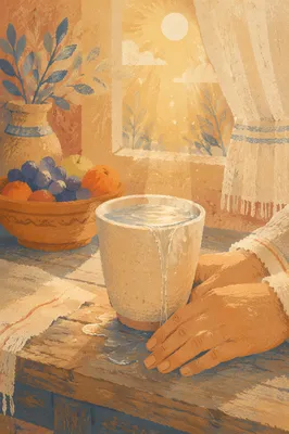 Overflowing Cup in Golden Morning Light