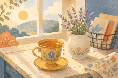 Overflowing Golden Cup of Morning Blessing