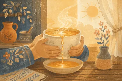 Overflowing Cup in Golden Morning Light
