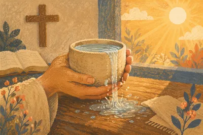 Overflowing Blessing Cup in Golden Light