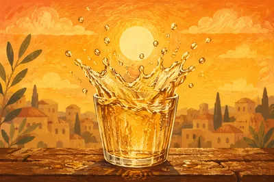 Overflowing Cup in Golden Sunset Light