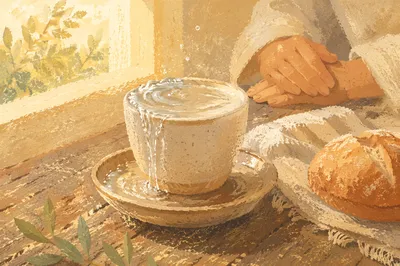 Overflowing Cup in Golden Morning Light