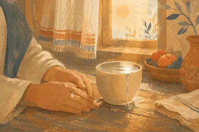Overflowing Cup in Golden Morning Light