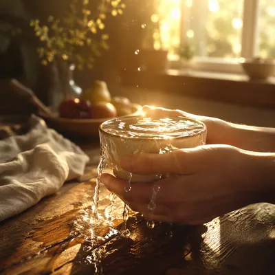 Overflowing Cup in Golden Morning Light