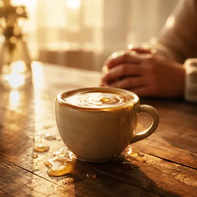 Overflowing Cup in Golden Morning Light