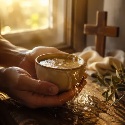 Overflowing Cup of Blessing in Golden Light