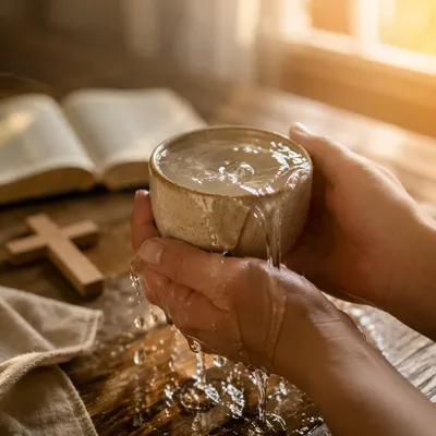 Overflowing Cup in Golden Morning Light