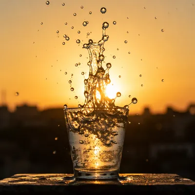 Overflowing Cup in Golden Sunset Light