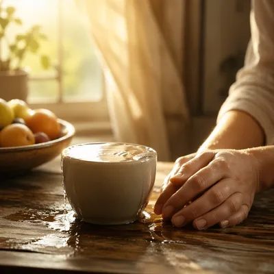Overflowing Cup in Golden Morning Light