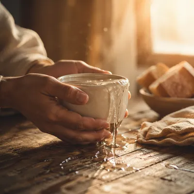 Overflowing Cup of Blessing in Golden Light
