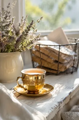 Overflowing Golden Cup in Morning Light