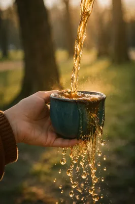 Overflowing Teal Cup of Golden Blessing