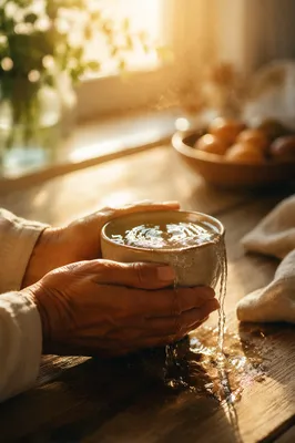 Overflowing Cup in Golden Morning Light