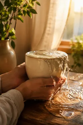 Overflowing Cup in Golden Morning Light