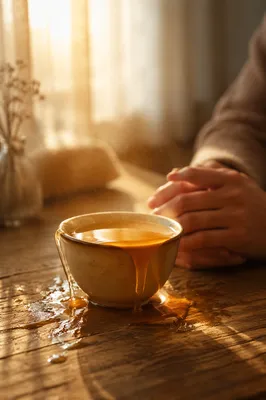 Overflowing Cup in Golden Morning Light
