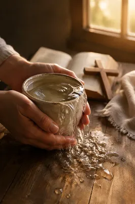 Overflowing Blessing Cup in Golden Morning Light