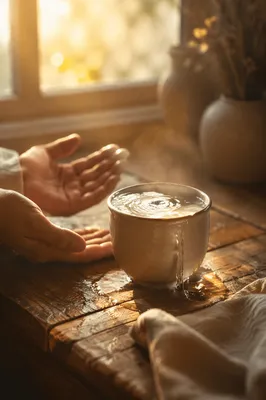 Overflowing Cup in Golden Morning Light