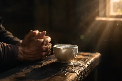 Overflowing Cup in Golden Morning Light
