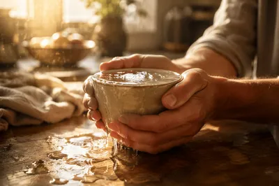 Overflowing Cup in Golden Morning Light