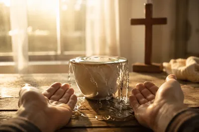 Overflowing Cup of Blessing in Golden Light