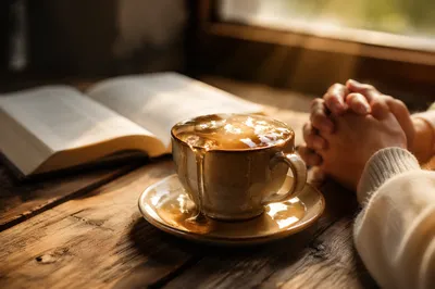 Overflowing Cup in Golden Morning Light