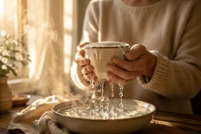 Overflowing Cup in Golden Morning Light