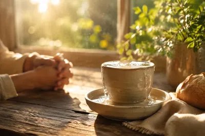 Overflowing Cup in Golden Morning Light