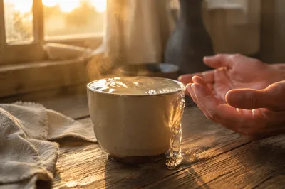 Overflowing Cup in Golden Morning Light
