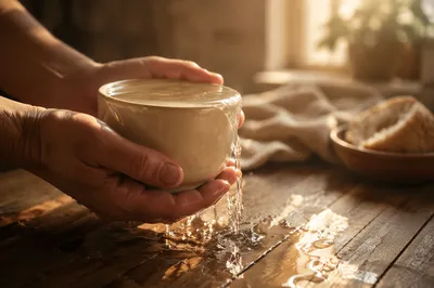 Overflowing Blessing Cup in Golden Light