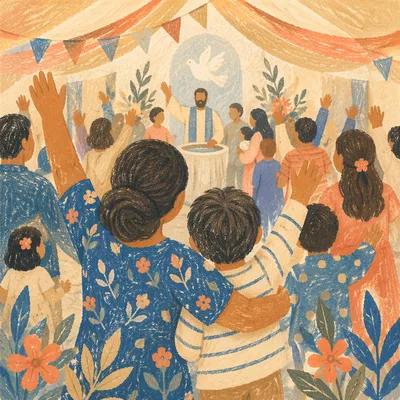 Joyful Baptism Celebration in Church Community