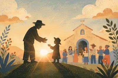 Golden Hour Baptism Celebration With Family