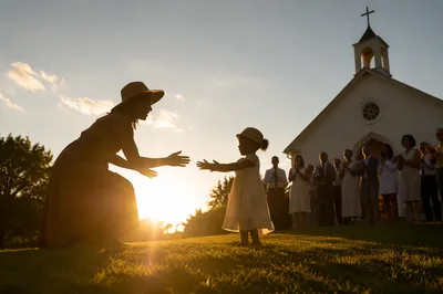 Joyful Baptism Celebration at Sunset Churchyard