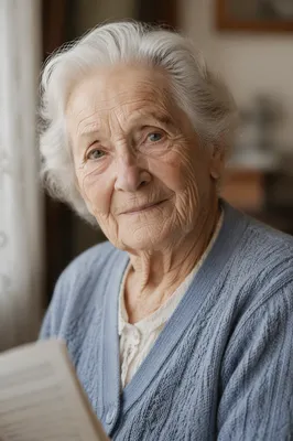 Serene Centenarian Woman Close-Up Portrait