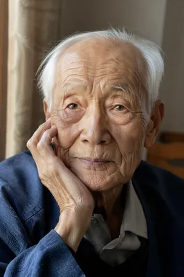 Serene Elderly Man by Window Portrait