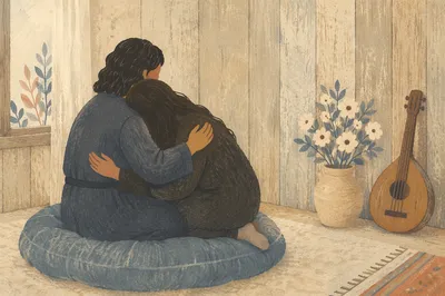 Quiet Funeral Comfort and Gentle Embrace
