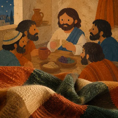 Warm Candlelit Wool Blanket Comfort