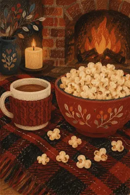 Cozy Blanket Candlelight Comfort Still Life