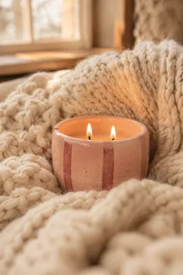 Warm Candlelight in Chunky Knit Blanket