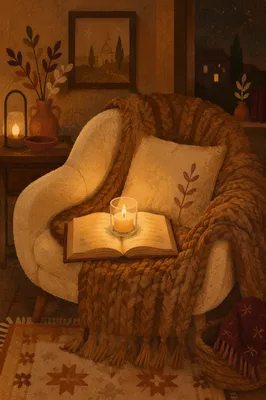 Warm Blanket and Candlelight Comfort
