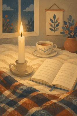 Candlelit Prayer Journal with Cozy Blanket