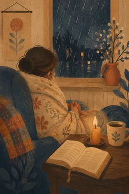 Candlelit Comfort in a Warm Blanket