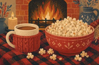 Cozy Blanket Candlelight Comfort Still Life