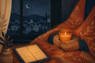 Candlelit Blanket Comfort for Quiet Prayer