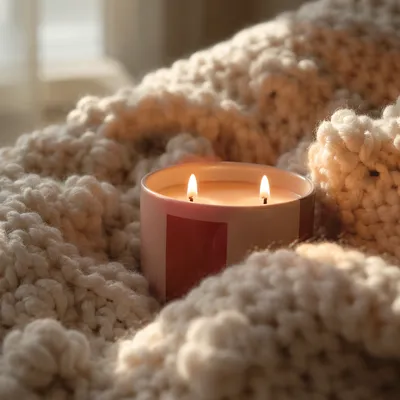Candlelight Comfort in a Cozy Knit Blanket