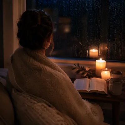 Comforting Candlelit Prayer Corner at Night